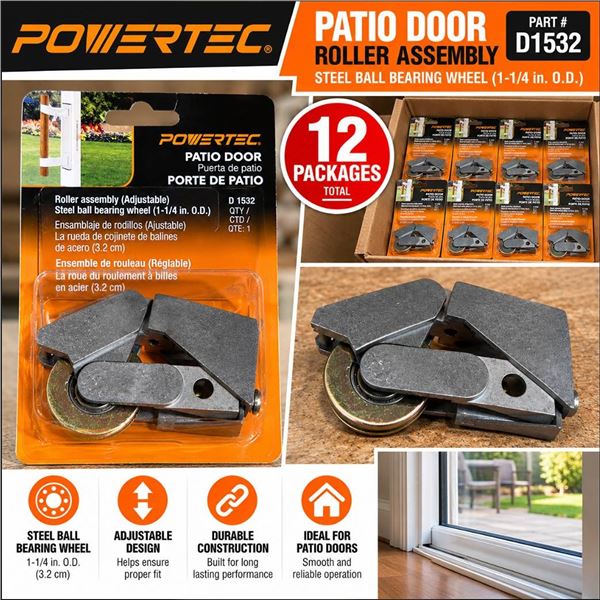Lot of 12 Prime-Line D1532 Sliding Door Roller Sets