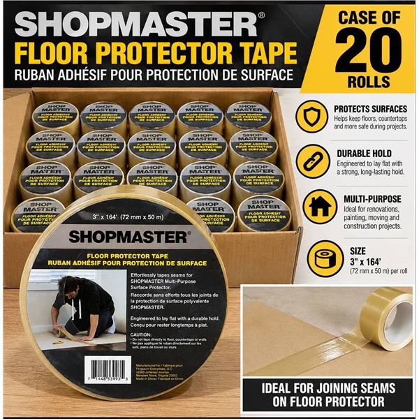 Lot of 20 - Shopmaster Floor Protector Joint Tape, 3"x164'