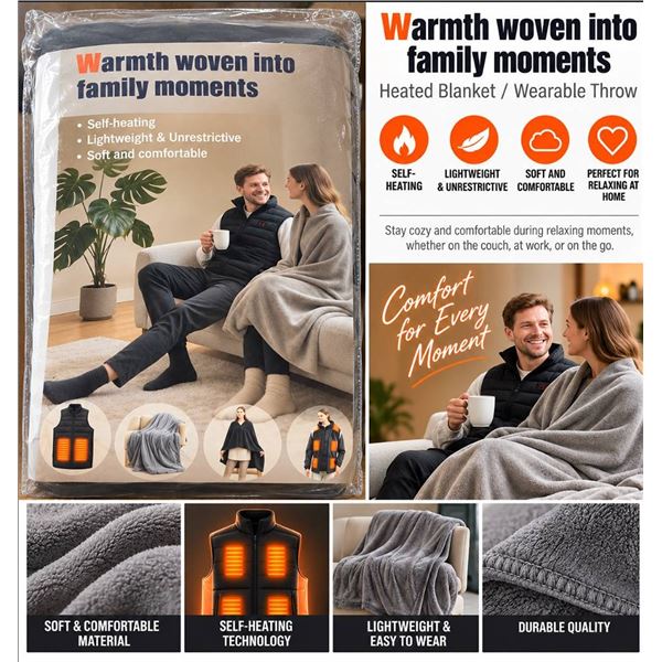 Black Self-Heating Heated Vest, Unisex