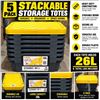 Image 1 : HDX 26L Storage Totes, 5 Pack With Lids