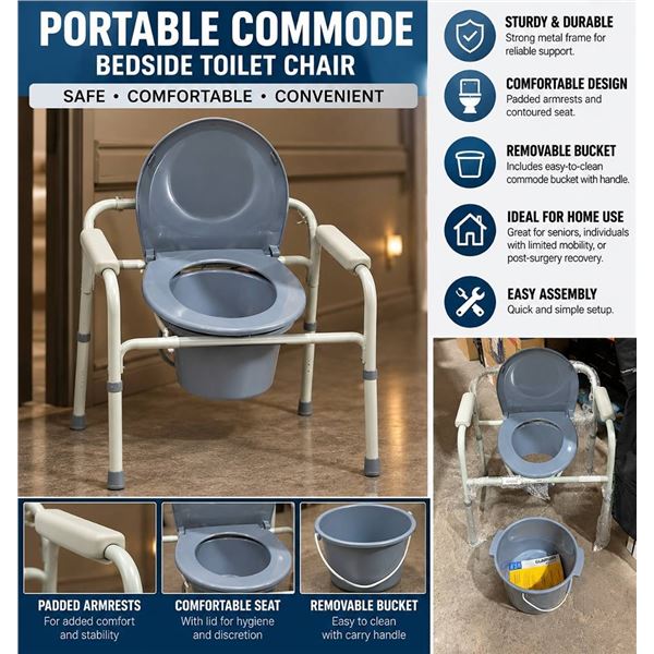 Guardian Bedside Commode With Bucket