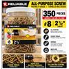 Image 1 : Reliable #8 2.5" All-Purpose Screws, 350 pcs