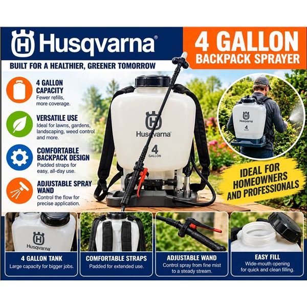 Husqvarna 4 Gallon Backpack Sprayer Model 200