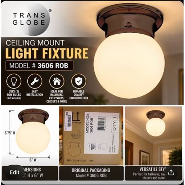 Trans Globe 3606 ROB Light Fixture