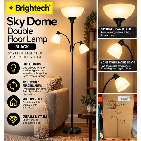 Brightech Sky Dome Double Floor Lamp Black