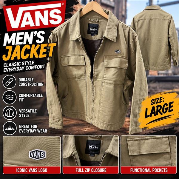 Vans McAvoy Zip Jacket, Olive, Large