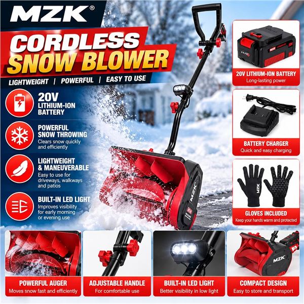 MZK Cordless Snow Shovel With Charger