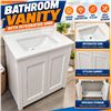 Image 1 : White Bathroom Vanity With Sink 30x22x37 in