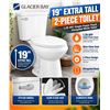 Image 1 : Glacier Bay 19-inch Extra Tall 2-Piece 1.28 GPF Single Power Flush Elongated White Toilet with Slow-