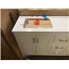 Image 3 : Double Sink White Bathroom Vanity 60x20x39in