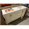 Image 4 : Double Sink White Bathroom Vanity 60x20x39in
