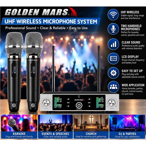 Golden Mars Wireless Microphone Set