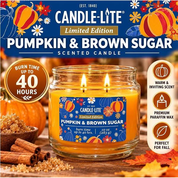 Candle-lite Pumpkin & Brown Sugar Candles, 4x283g