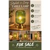 Image 1 : Feasey Green Glass Ribbed Table Lamp, 5.9in
