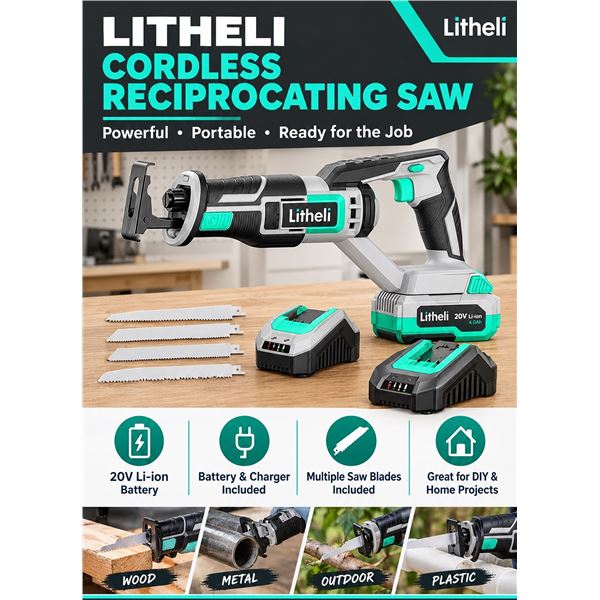 Litheli 20V Reciprocating Saw Kit E1RS37000