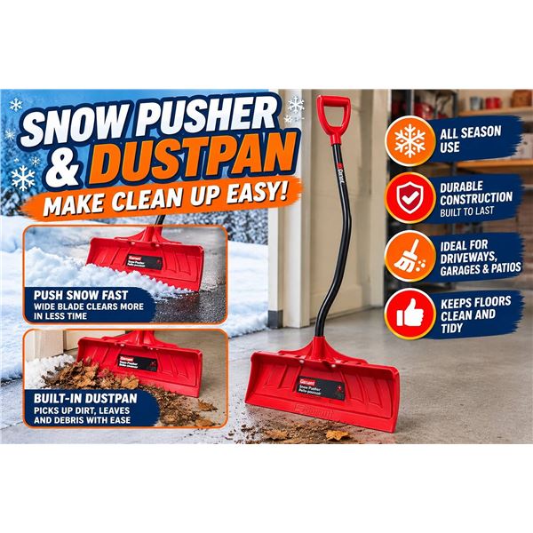 Garant Snow Pusher Poly Blade Curved Handle
