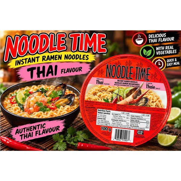 Noodle Time Instant Thai Ramen 100g, 12 Pack