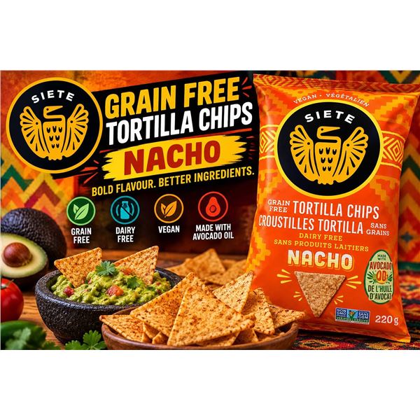 Siete Nacho Grain Free Tortilla Chips 142g x 12