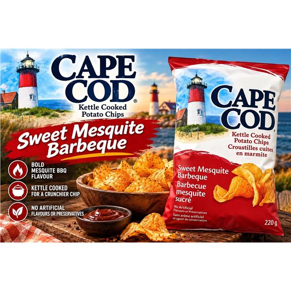 Cape Cod Kettle Cooked Mesquite Chips 12 x 220g
