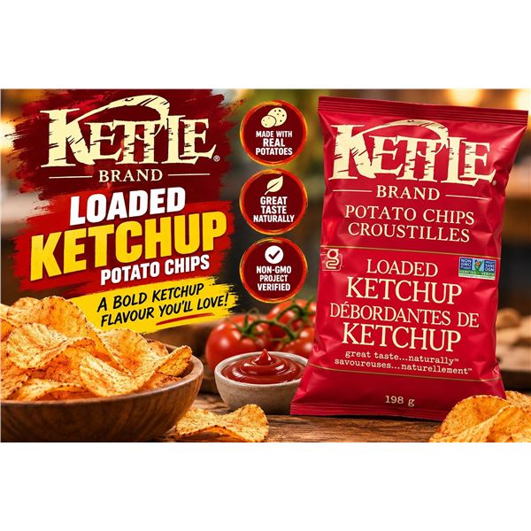 Kettle Brand Loaded Ketchup Chips 12x198g
