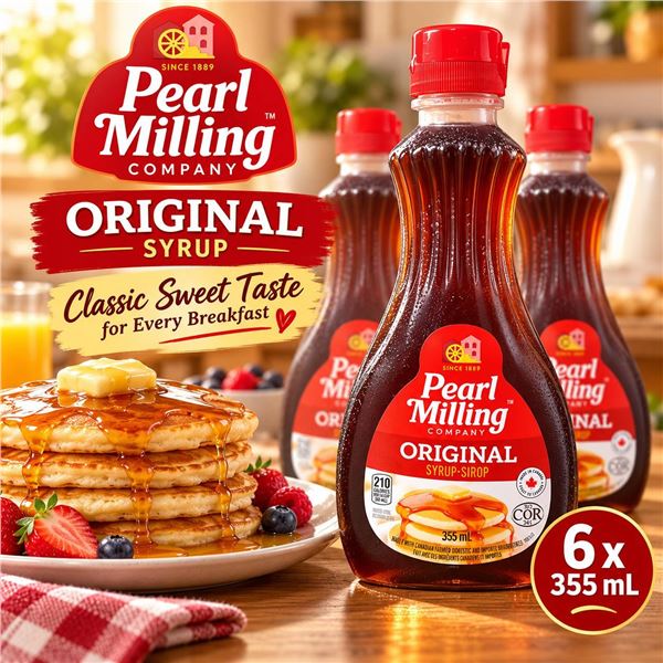 Lot of 6 Pearl Milling Original Syrup 355ml Bottles