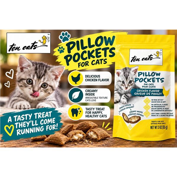 Ten Cats Pillow Pockets Chicken 12x85g