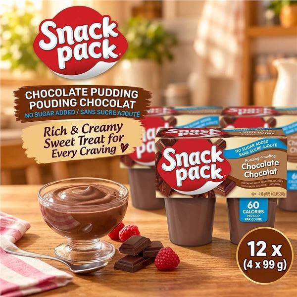 Snack Pack Chocolate Pudding 12x (4 x 99g)