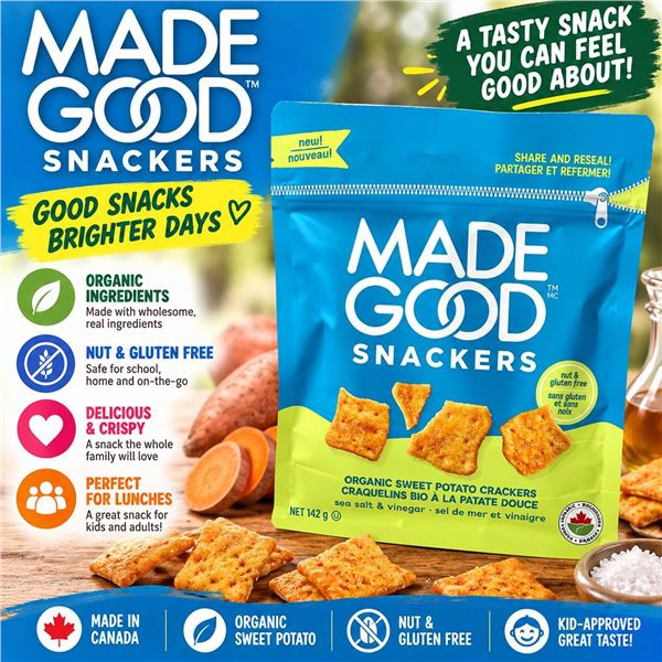 Made Good Organic Sweet Potato Crackers 6 x 142g
