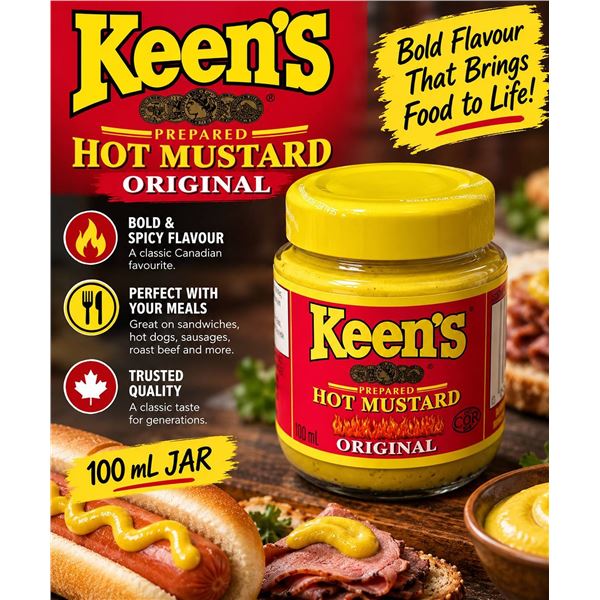 Keen's Prepared Hot Mustard 12 x 125ml