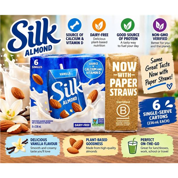 Silk Vanilla Almond Beverage 3x(6x236mL)