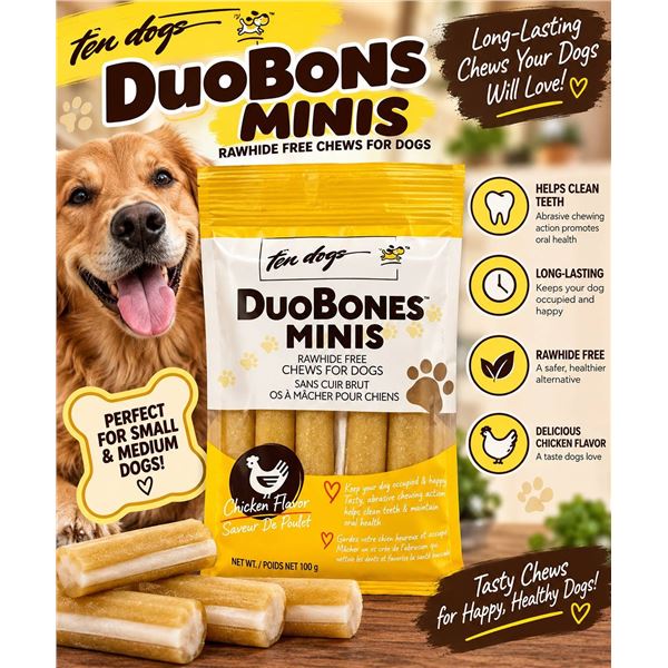Ten Dogs DuoBones Minis Dog Chews 24 x 100g