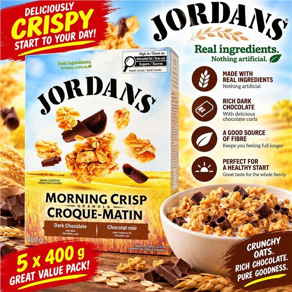 Jordans Morning Crisp Granola Dark Chocolate 5 x 400g