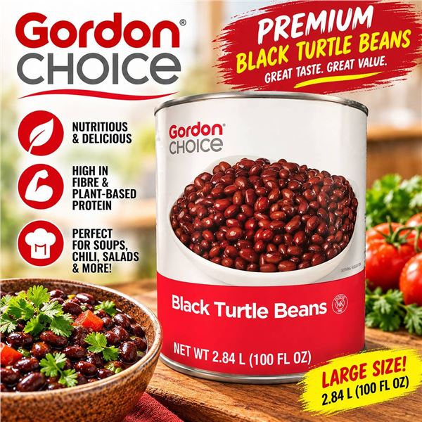 Gordon Choice Black Turtle Beans 2.84L Can