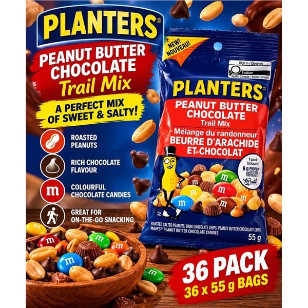 Planters Peanut Butter Chocolate Trail Mix 36 x 55g