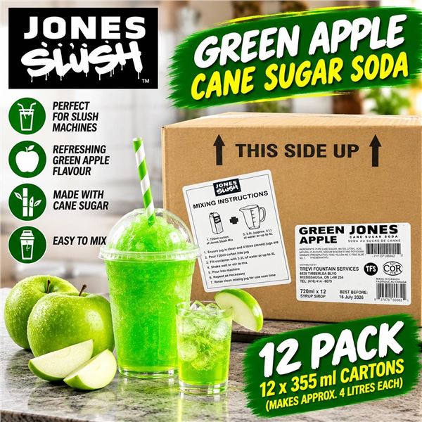 Jones Green Apple Soda Syrup 720ml x 12 Case