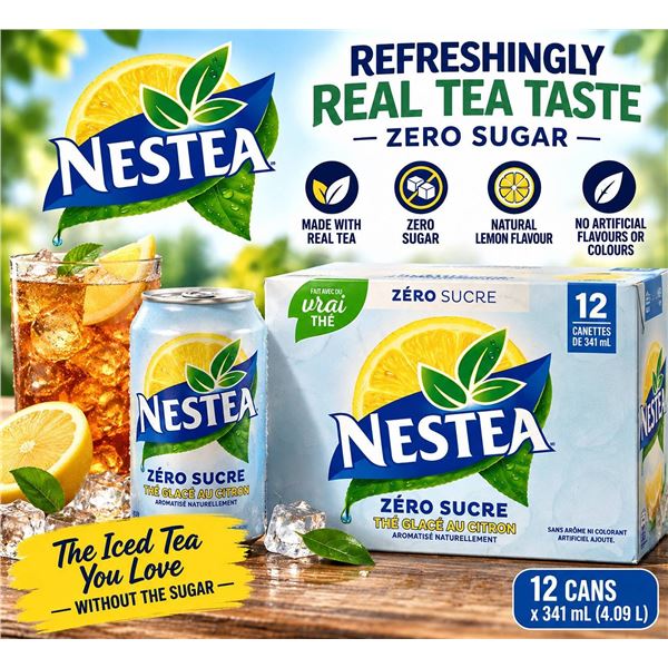 Nestea Zero Sugar Lemon Iced Tea 12x341ml