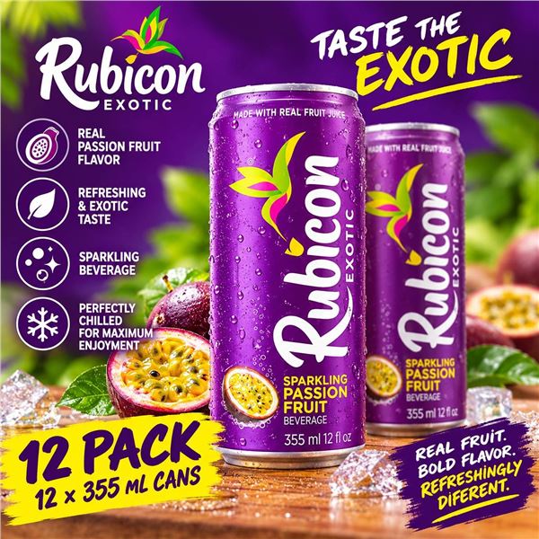 Rubicon Exotic Sparkling Passion Fruit 12 x 355ml