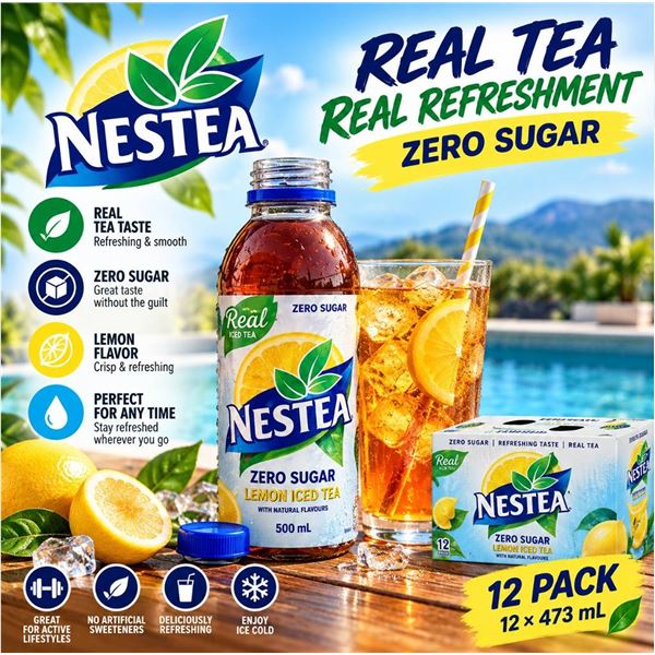 Nestea Zero Sugar Lemon 12 x 473ml Bottles
