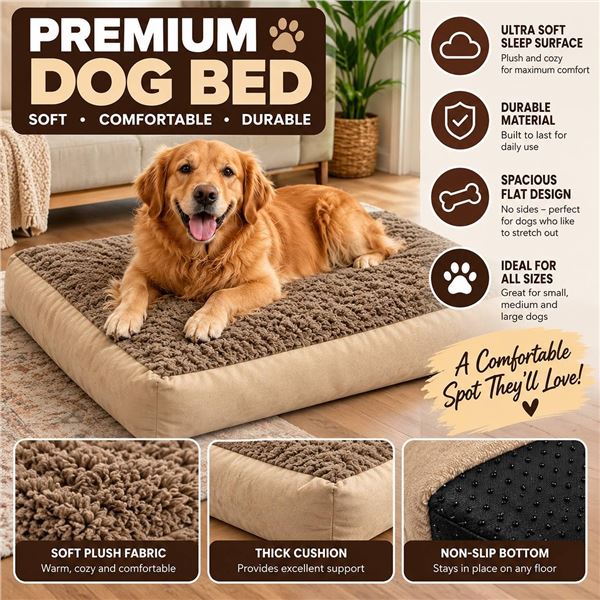 Beige Fleece Pet Bed