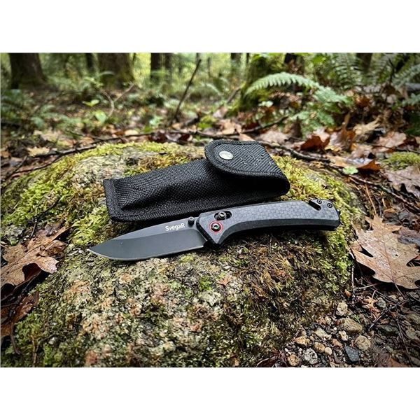 SvegaR Folding Knife with Pouch Black