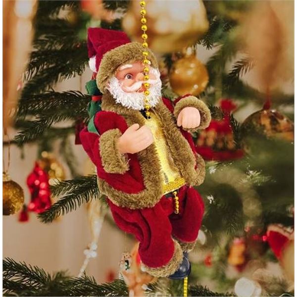 Animated Rope Climbing Santa Christmas Ornament