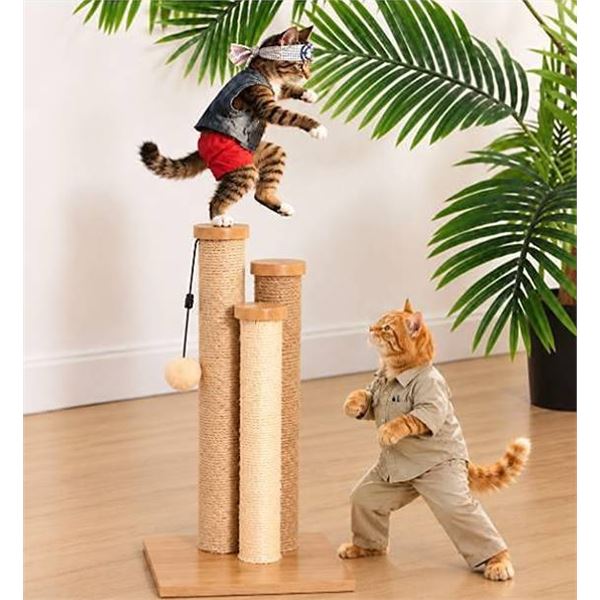 Amazon Basics Cat Triple Scratching Post Beige