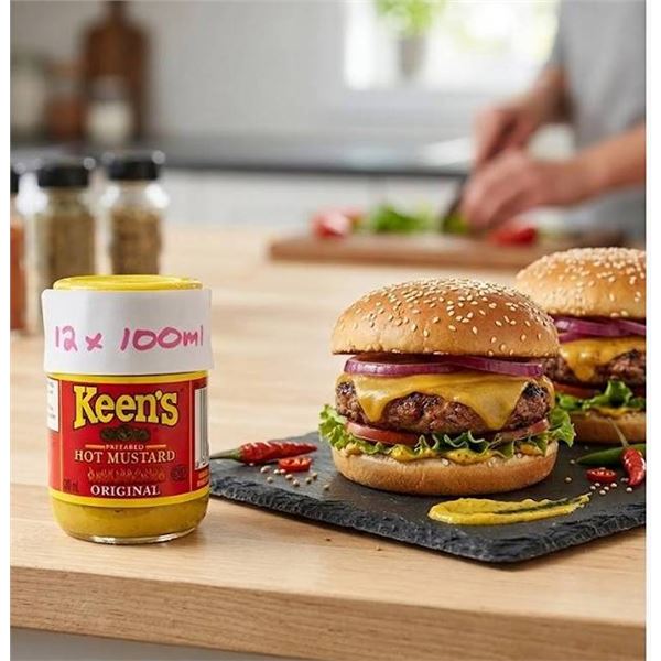 Keens Hot Mustard 12x100ml Jars Unopened Box