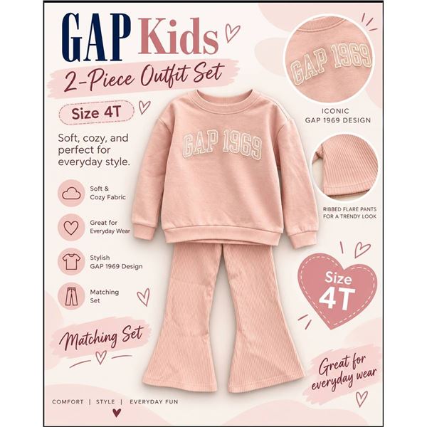 GAP Kids Pink 2-Piece Set Size 4T