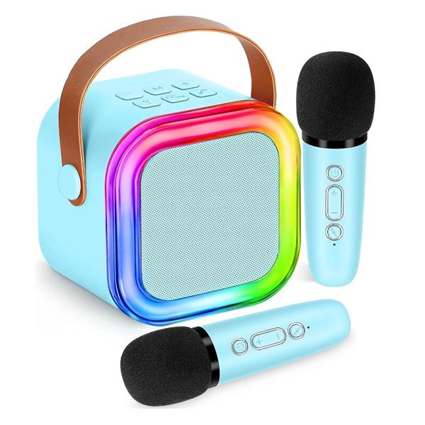 Blue Karaoke Machine with 2 Microphones