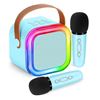 Image 1 : Blue Karaoke Machine with 2 Microphones