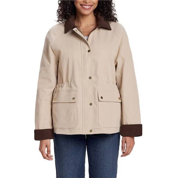 Weatherproof Beige Jacket XL with Brown Collar
