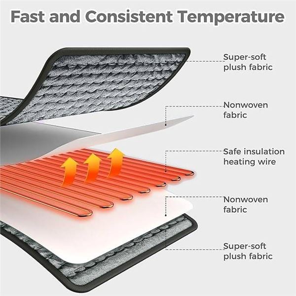 Calido Electric Heating Pad, 12x24in, 6 Heat Levels