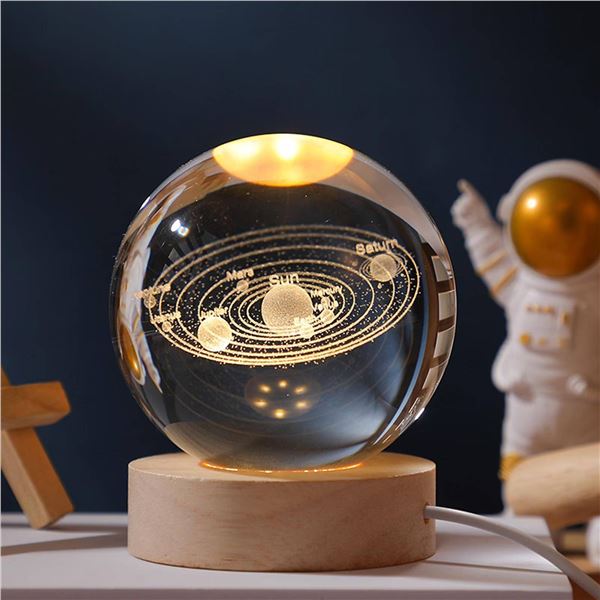 FREDOLITES 3D Crystal Glass Ball Lamp 8cm