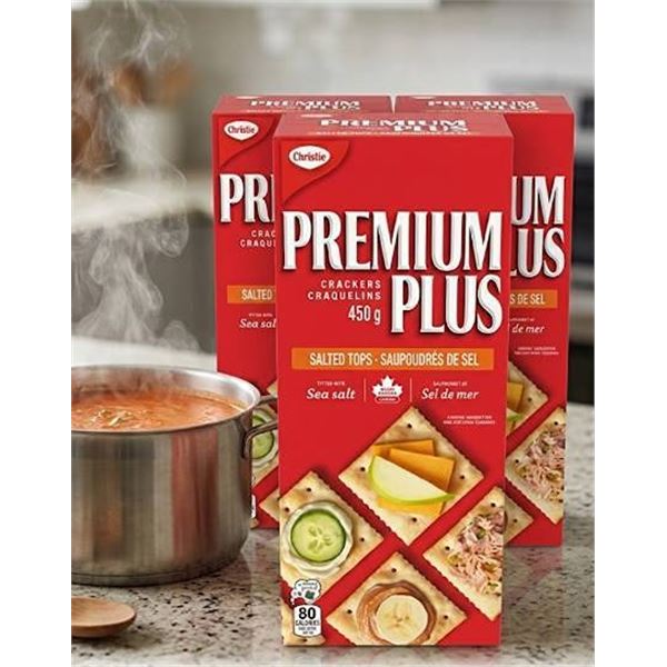 2 Boxes Christie Premium Plus Crackers 450g